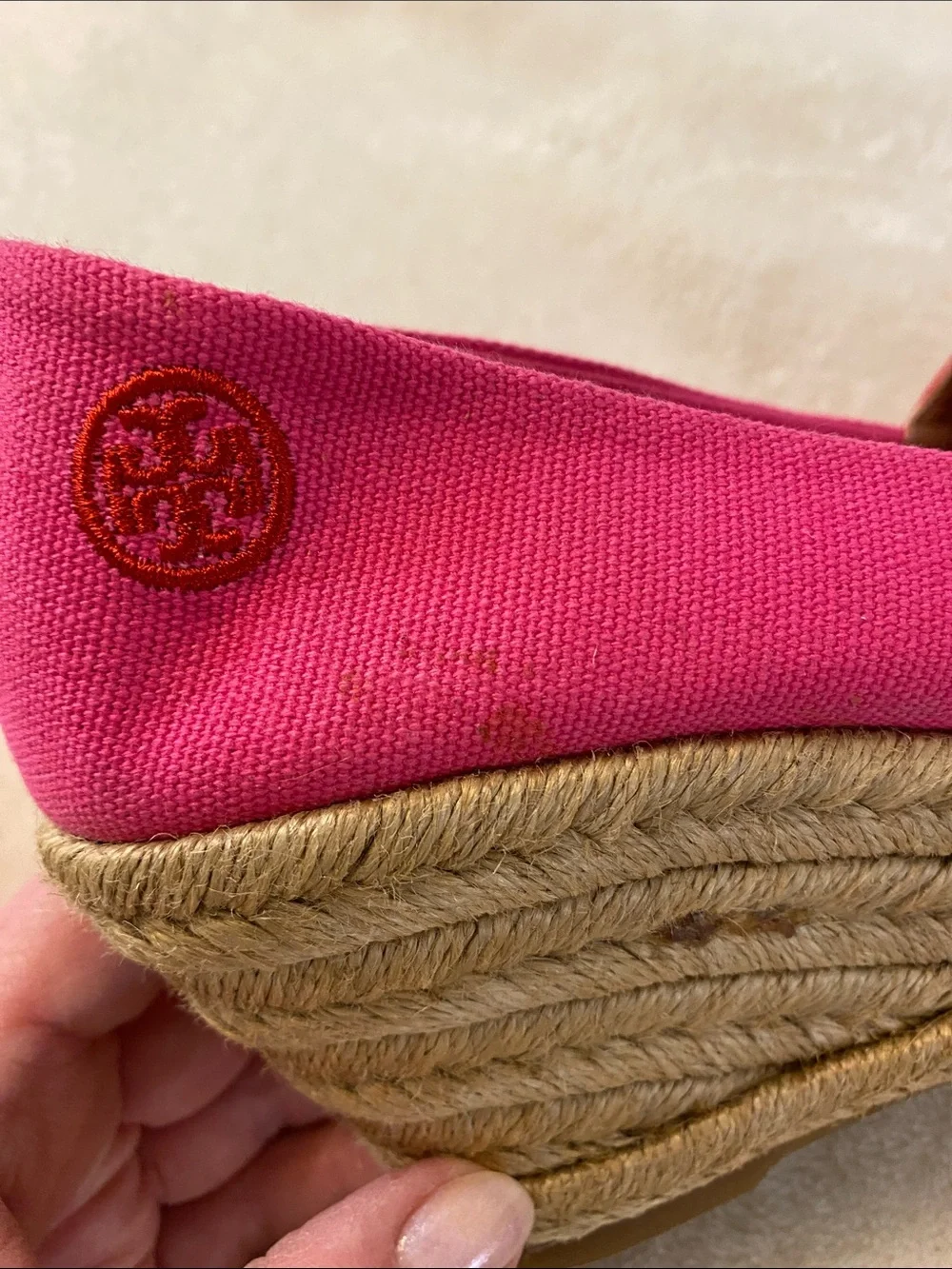 Tory Burch Filipa Colorblock Canvas Red and Pink Espadrilles 6
